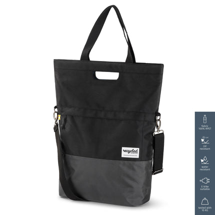 UrbanProof RPET 20L shopping bag, black and gray