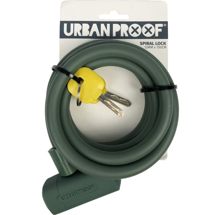 UrbanProof spiral cable lock 12mm 150cm matt green