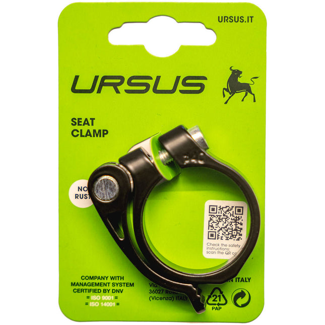 Ursus zadelpenklem 37,0mm met snelspanner alu zwart