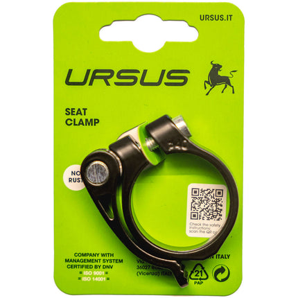 Ursus zadelpenklem 34,9mm met snelspanner alu zwart