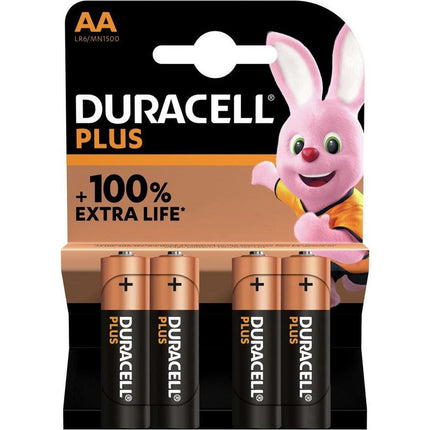 Batterij Duracell Plus AA MN1500 1.5V LR6 alkaline p/4
