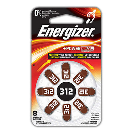 Pile auditive Energizer PR41/312 1,4V plaquette de 8