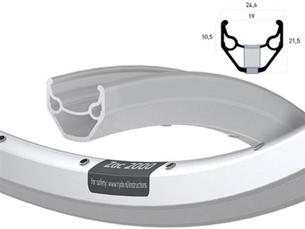 VELG 28" 622 ZAC2000 Zilver geslepen zijkant 32 Gaats