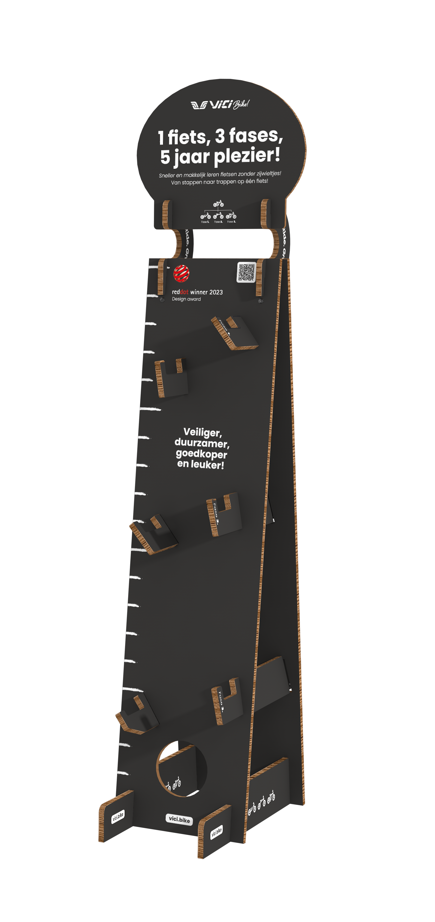 Vici 3-in-1 meegroeifiets display reboard voor 3 fases