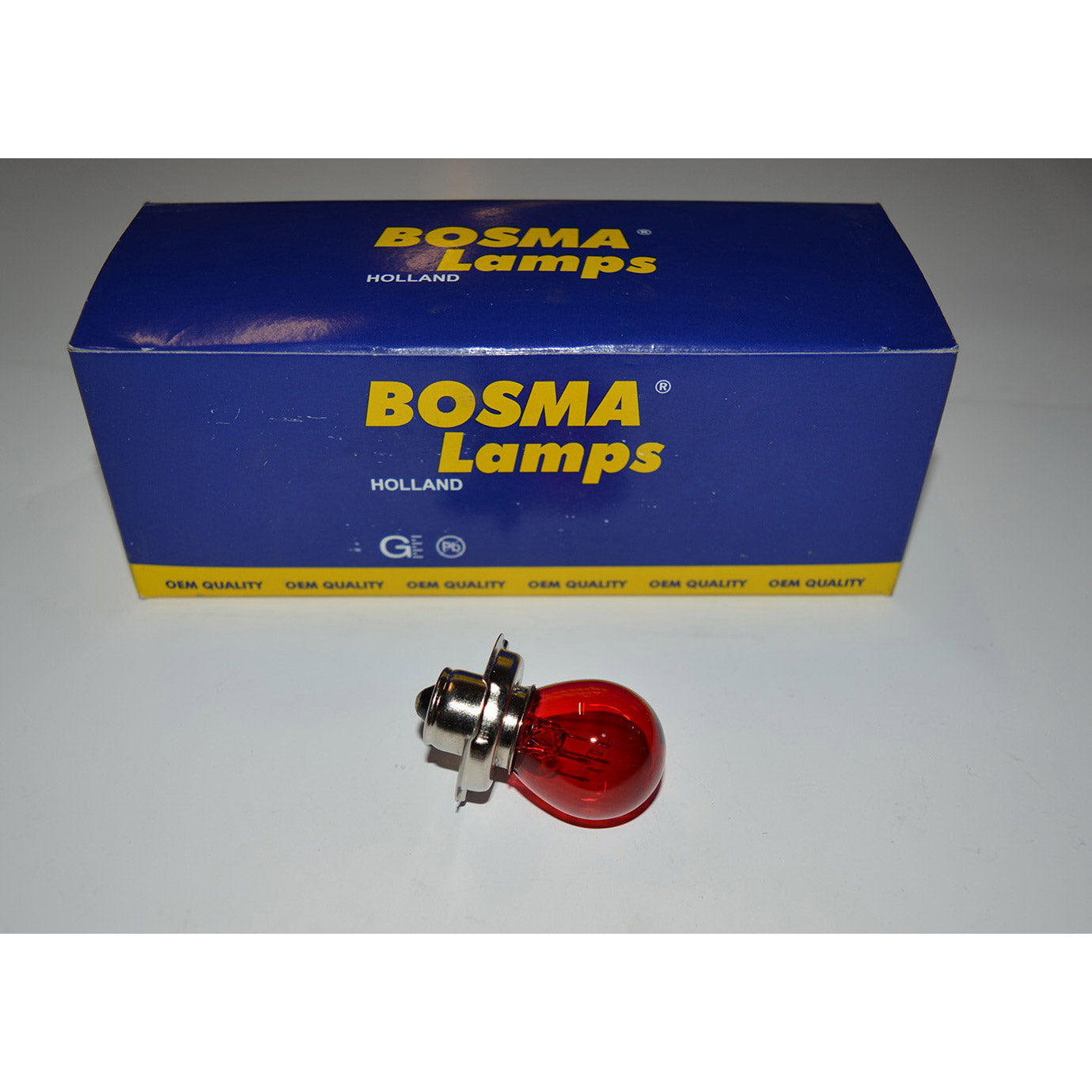 Lamp 6V-15W P26S kraag rood