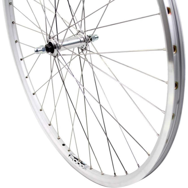 Roue avant Roland 28 fixe ZAC2000 argent rayons inox