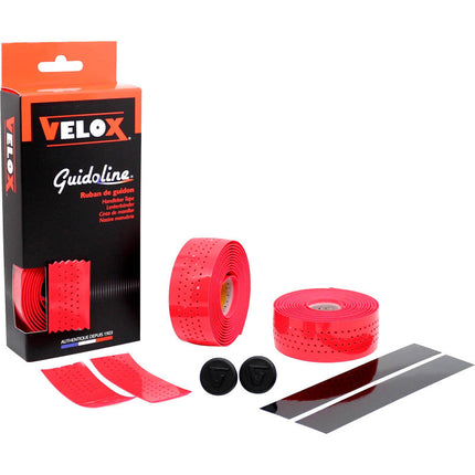 Velox handlebar tape Gloss Soft perforated red (2 pcs)