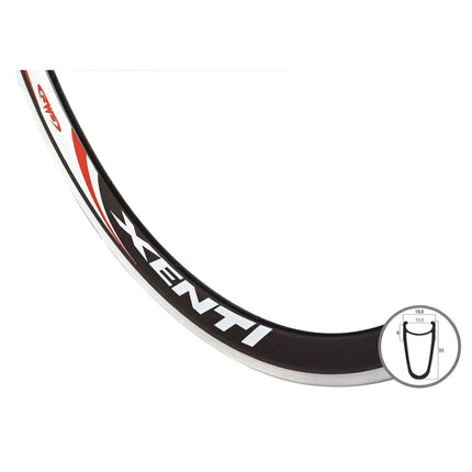 Rim 700C Rigida XENTI 20g alu/carbon