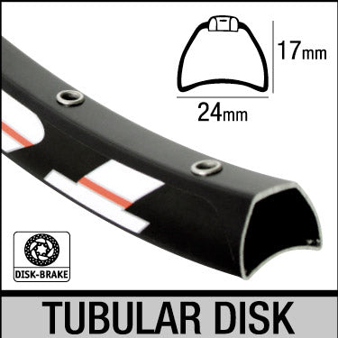 Ambrosio velg 26" 32g  Tubular-disk brake zwart