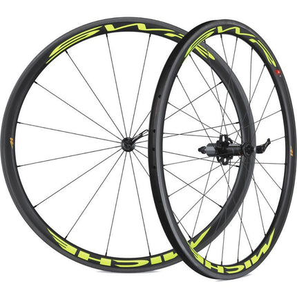 Miche wielset SWR full carbon RC 38/38 fluo geel Shima
