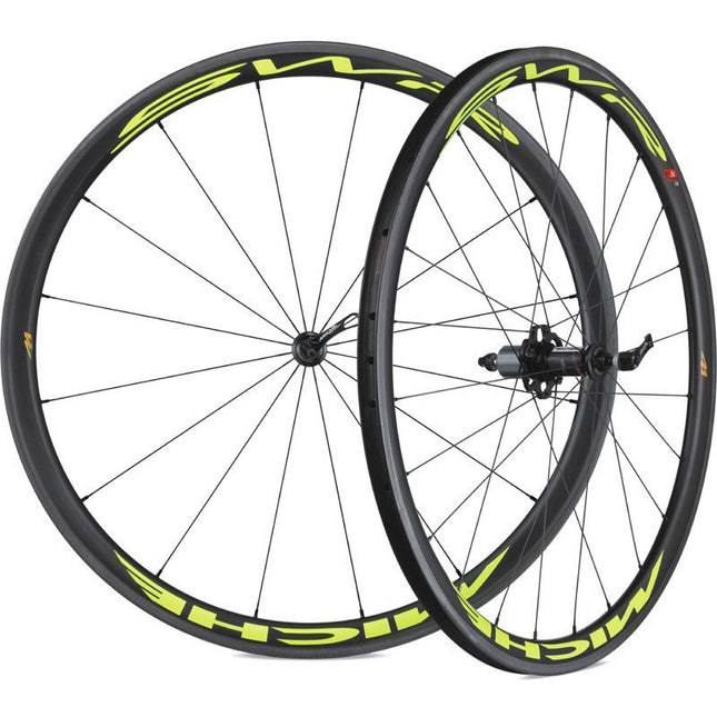 Miche wielset SWR full carbon RC 38/38 fluo geel Shima