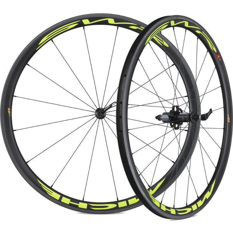 Miche wielset SWR full carbon RC 38/38 fluo geel Shima