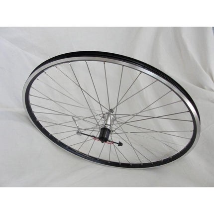 Rear wheel 28 622 cass. 7V QR Zac-2000 13/stainless steel black. spoke silver.