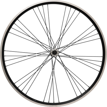 Roue avant Velox 28" M240 9x4 inox - rayon noir