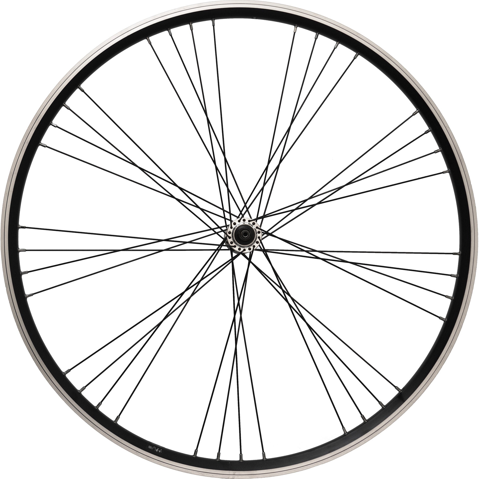 Velox voorwiel 28" M240 9x4 RVS - spaak zwart