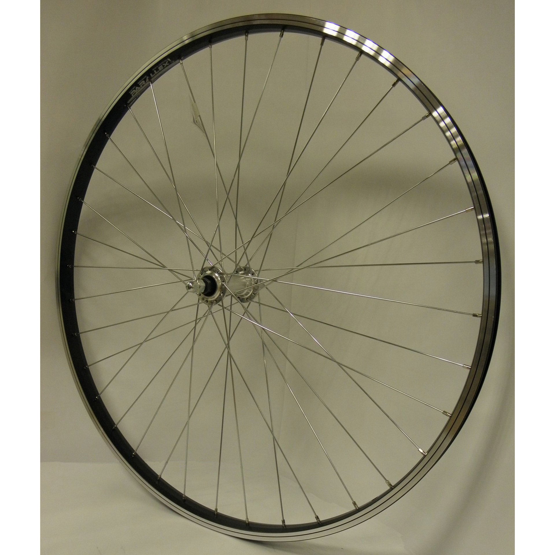 Voorwiel 28-15/8-13/8 622 alu velg vaste as Paralex zw