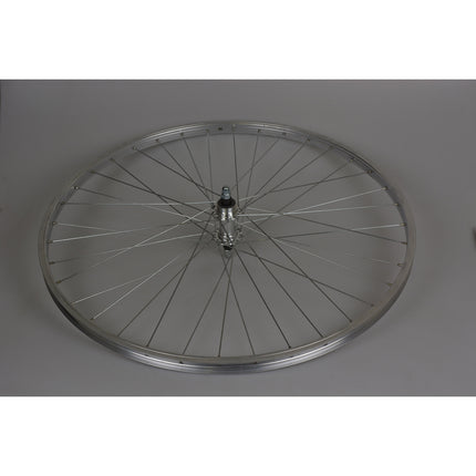 Rear wheel 28" rim Beretta solid axle alu eco freewh. silver.