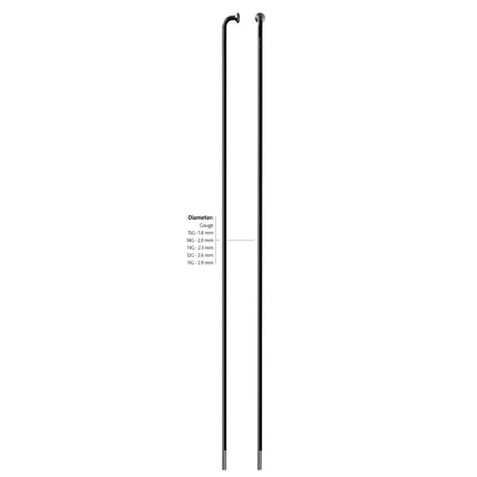 Sapim spaak 13-240 Leader RVS zwart zonder nippel (100st)
