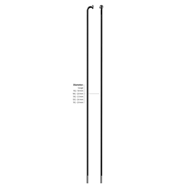 Sapim spaak 13-284 Leader RVS zwart zonder nippel (100st)