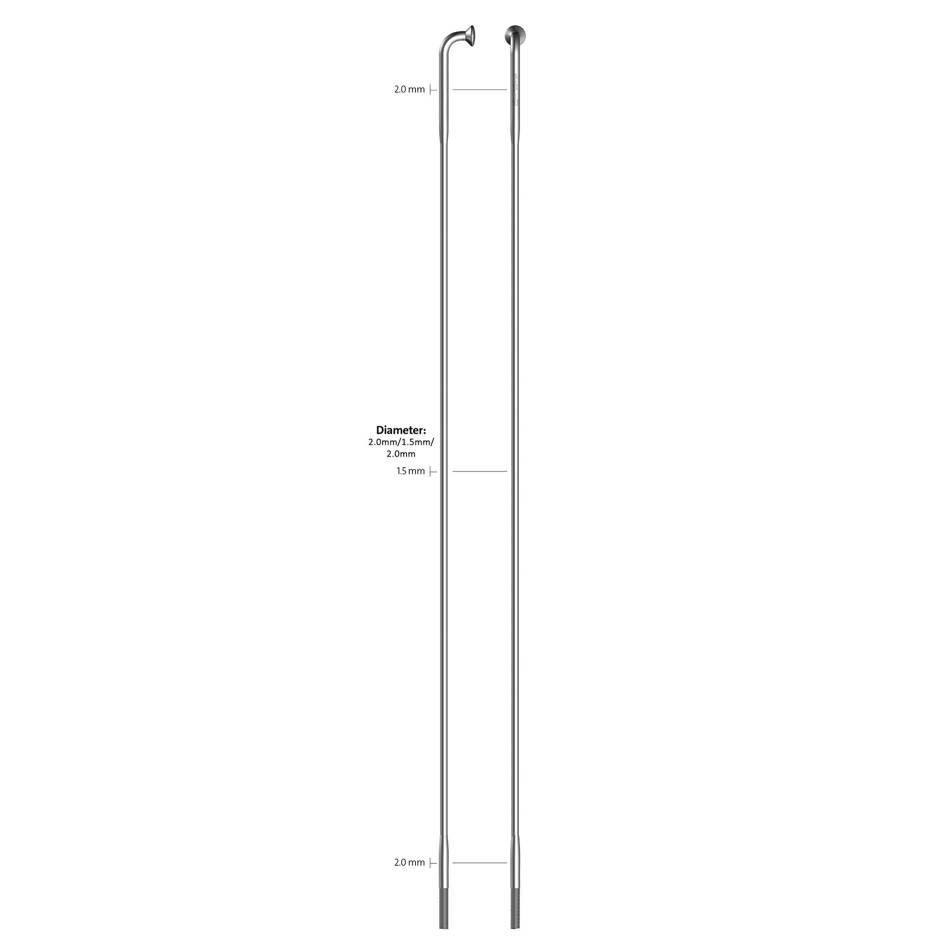 Sapim spaak 14-238 Laser RVS zilver zonder nippel (50st)