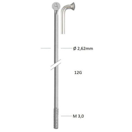 Alpina spoke zinc 12-180 without nipple (144 pcs)