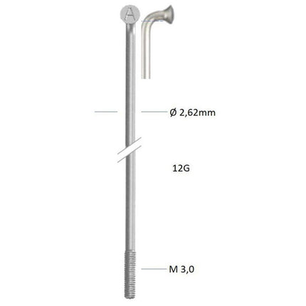 Alpina spoke zinc 12-196 without nipple (144 pcs)