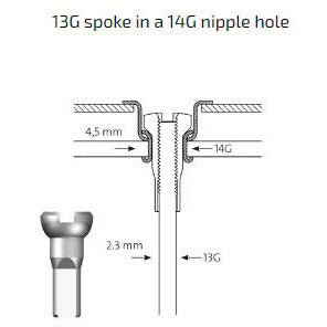 Sapim spaakverloopnippel spaak-13 velg-14 zilv. (100st)
