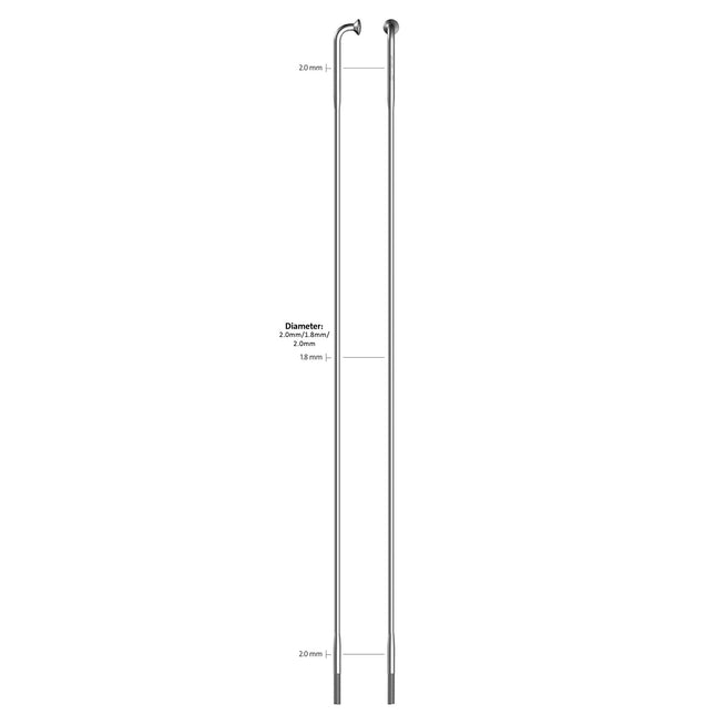 Sapim spaak 14-250L Race RVS zonder nippel (100st)