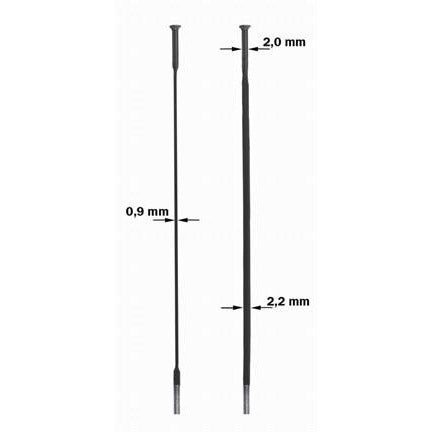 Sapim spaak 14-296 CX-Ray plat recht zwart z. nippel (100st)