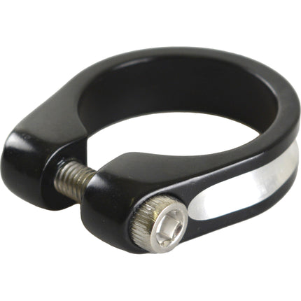 Zadelklem alu 34,9mm zwart CNC M6 RVS schroef 348120