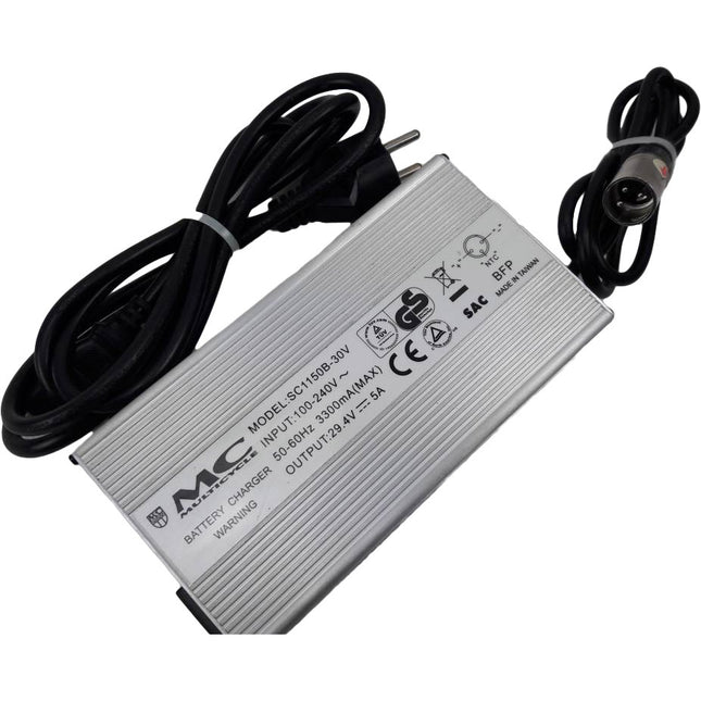 Bikkel snellader Smart / Move 29,4V 5A 3-pins