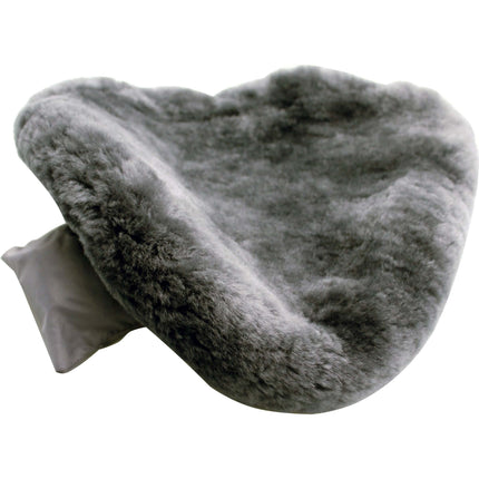 Tapis de selle en peau d'agneau avec housse de pluie