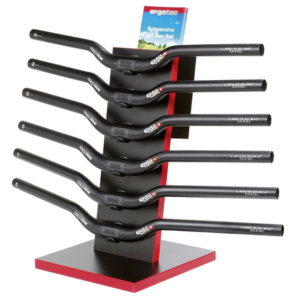 Houten presentatiedisplay Ergotec voor 6 sturen Ø 25,4 mm