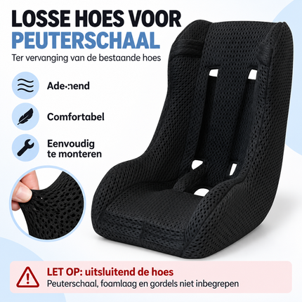 Losse Ademend Hoes voor Peuterschaal – Zwart