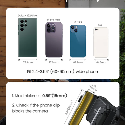 Lamicall BP09 telefoonhouder 60-90 mm zwart - beeld 4