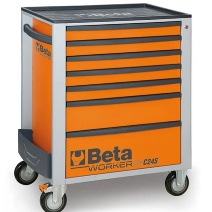Beta Tools C24S gereedschapswagen oranje met 240-delig assortiment