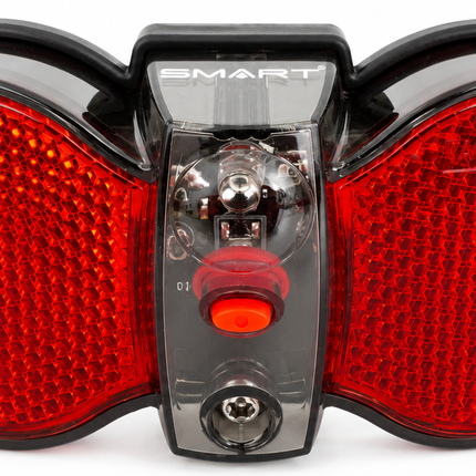 Smart LED-bagagedragerachterlicht met reflector, voorzijde