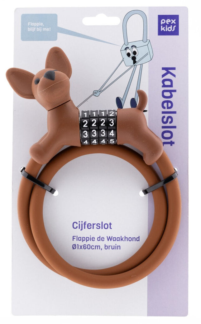 PexKids Flappie bruin cijferslot op de leverancierskaart