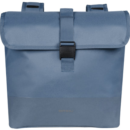 Basil Mara Evo dubbele fietstas indigo blue, vooraanzicht