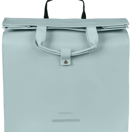 Basil Urban Load Pro fietsshopper silver blue, vooraanzicht