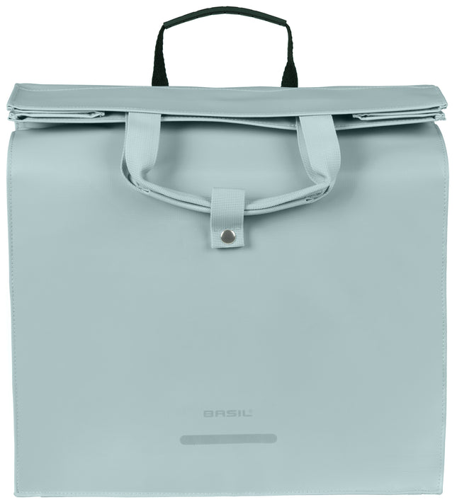 Basil Urban Load Pro fietsshopper silver blue, vooraanzicht