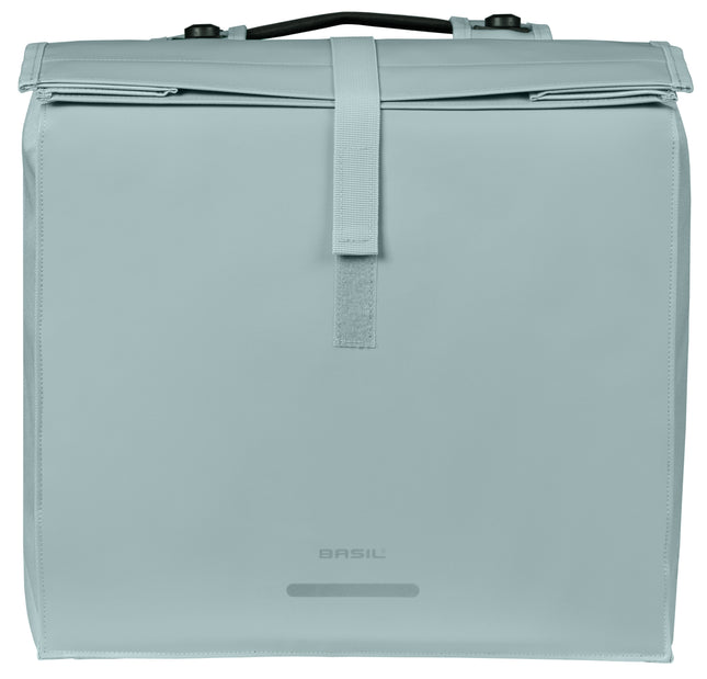 Basil Urban Load Pro dubbele fietstas silver blue, vooraanzicht