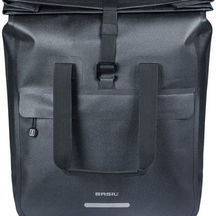 Basil Urban Dry Neo fietsshopper zwart, vooraanzicht