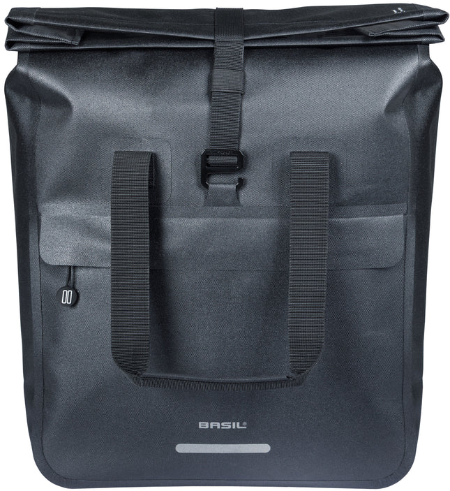 Basil Urban Dry Neo fietsshopper zwart, vooraanzicht