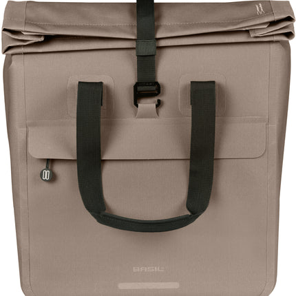 Basil Urban Dry Neo fietsshopper sage brown, vooraanzicht