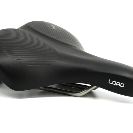 Selle Royal Load Relaxed fietszadel zwart met handgreep, zijaanzicht