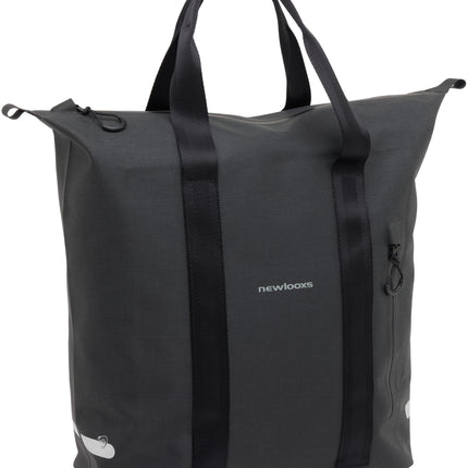 New Looxs Hamar fietsshopper 20 liter antraciet, vooraanzicht