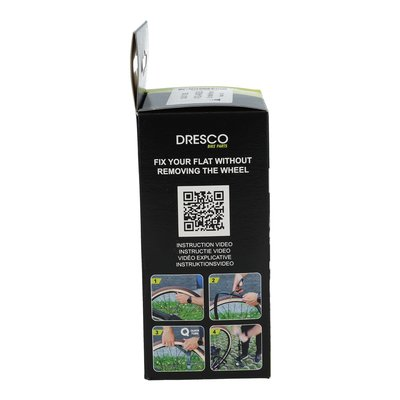 Dresco Quick Tube verpakking - zijkant met instructiecode