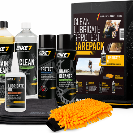 Bike7 Carepack Oil set met reinigings-, smeer- en beschermingsproducten