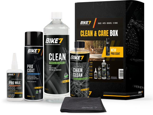 Bike7 Clean & Care Box met fietsreinigings- en onderhoudsproducten